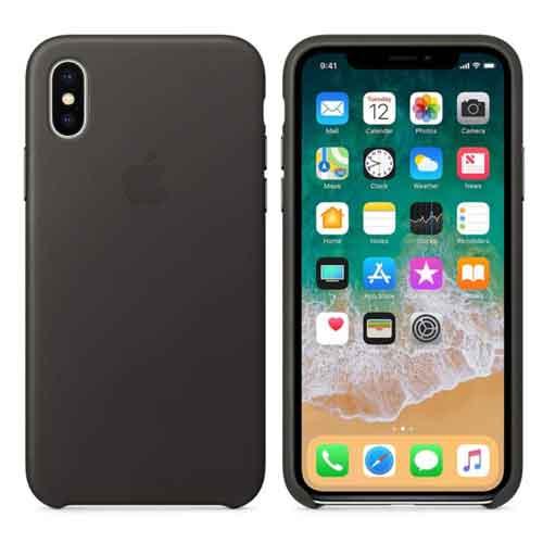 Apple iPhone X Leather Case Charcoal Gray price